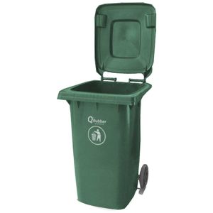 Contenedor Basura 240 lt Verde Qrubber