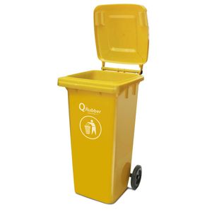 Contenedor Basura 120 lt Qrubber Amarillo