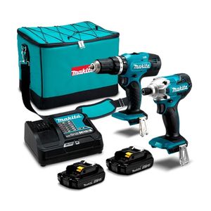 Combo Dlx2336syx Taladro percutor inalámbrico DHP453 + Atornillador de impacto inalámbrico DTD156 + 2 baterías +1 Cargador + Bolso Dlx2336syx Makita