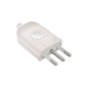 Enchufe Volante Macho 10A, 250V, 2P+T, Blanco Lexo